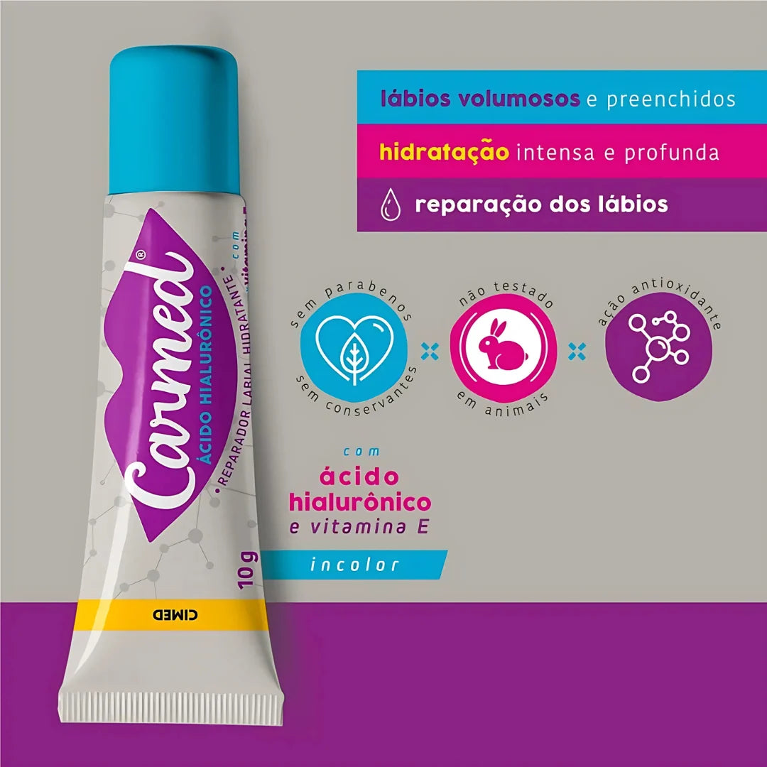 Carmed Ácido Hialurônico – Hidratação Profunda e Cuidado Avançado para os Lábios