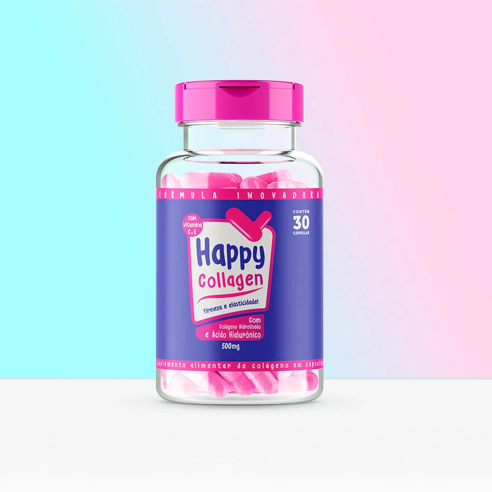 Happy Colagem - Pote de Colágeno com Ácido Hialurônico