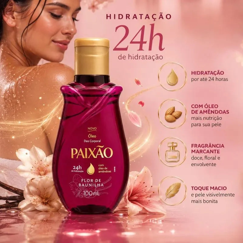 Óleo Deo Corporal Paixão Flor de Baunilha de 100 ml
