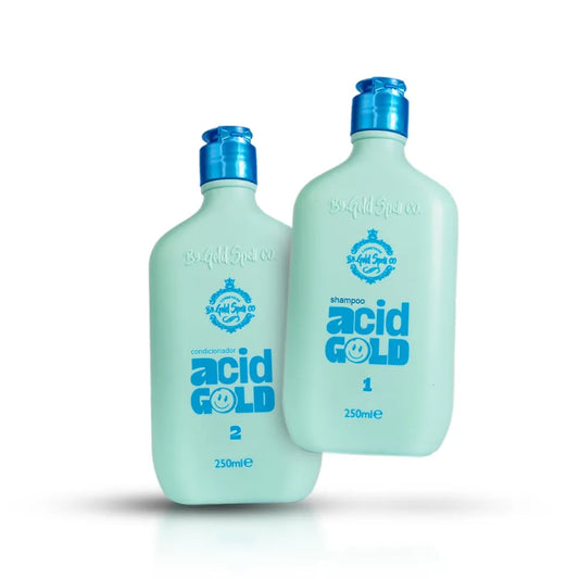 Kit Shampoo e Condicionador AcidGold – Brilho, Reparação e Proteção para Seus Fios