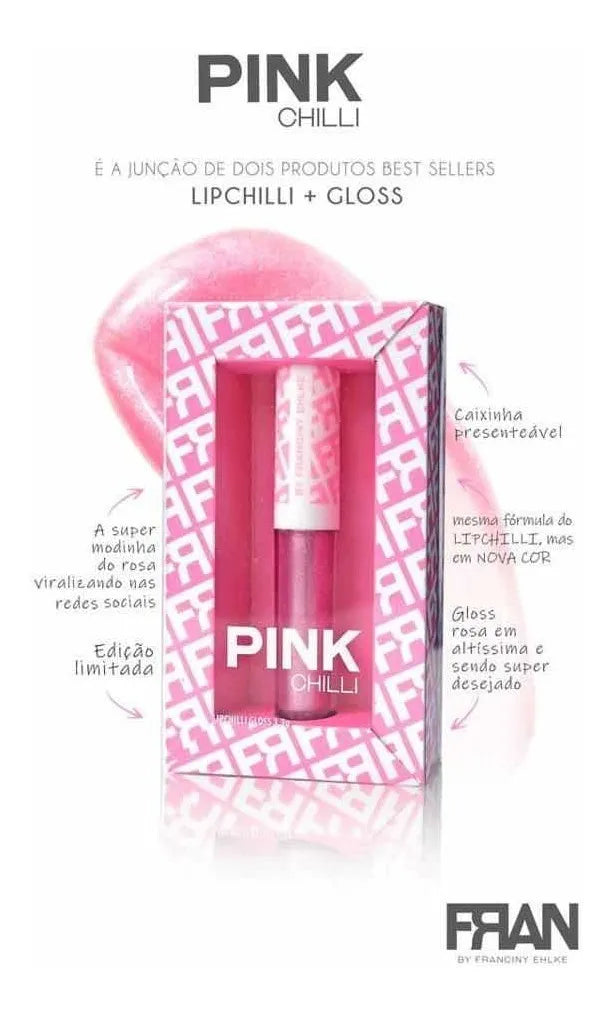 Gloss Labial Franciny Ehlke Mboom Rosa Pink Chilli Ácido Hialurônico