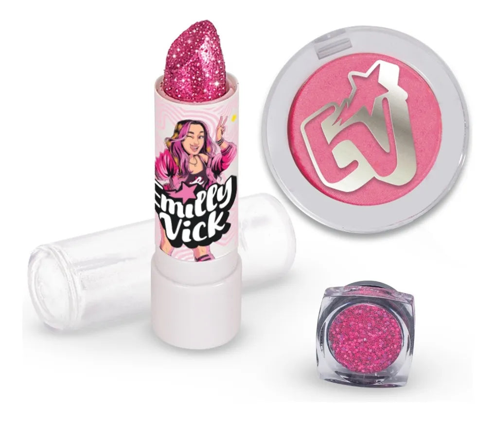 Kit Beauty Mix Emilly Vick Dos Rosa Maquiagem Infantil - Brink Model