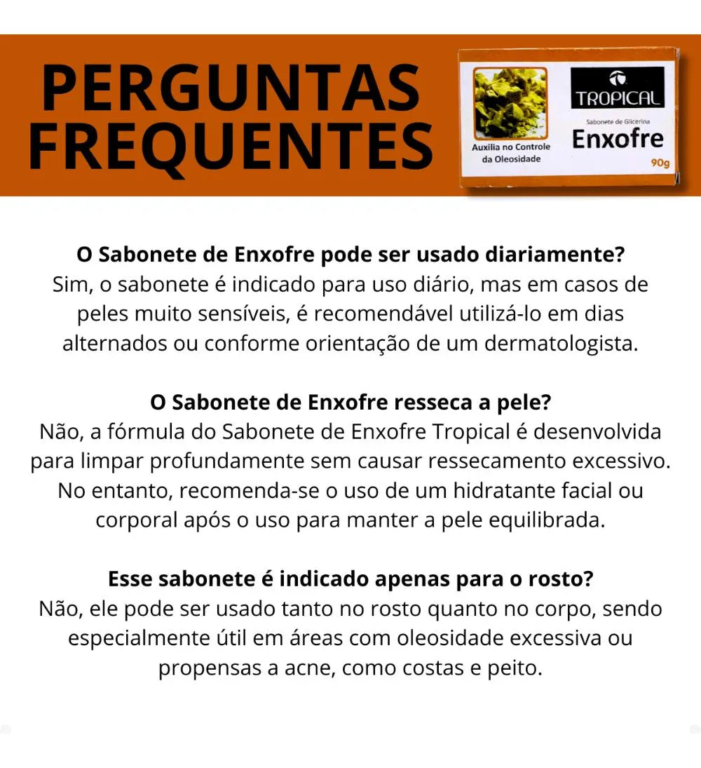 Sabonete de Enxofre Tropical 90g – Controlo de Oleosidade e Anti-Acne