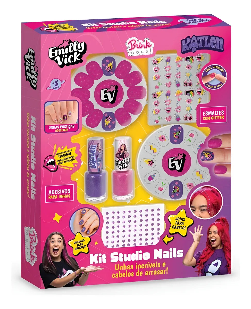 Kit Studio Nails Dos Rosa Emilly Vick E Katlen
