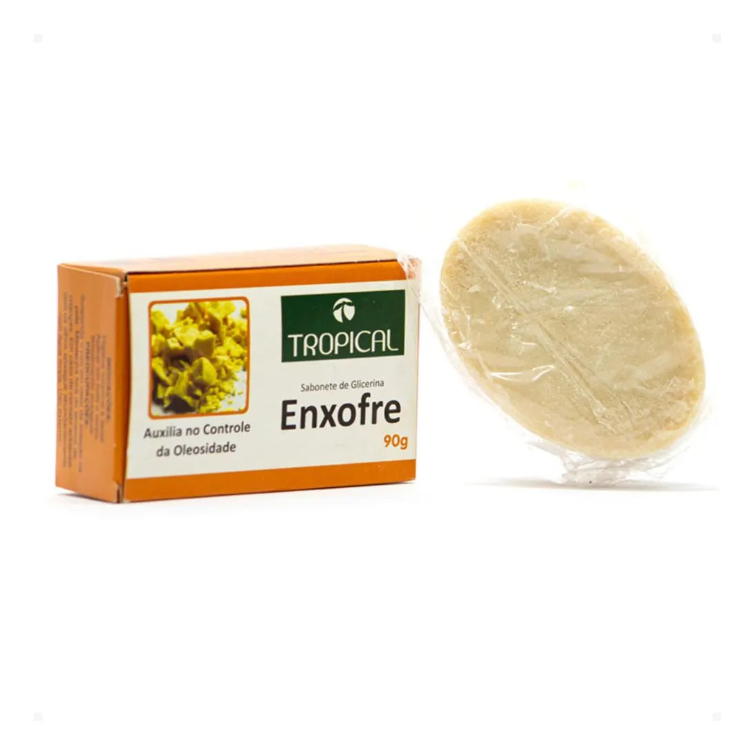 Sabonete de Enxofre Tropical 90g – Controlo de Oleosidade e Anti-Acne
