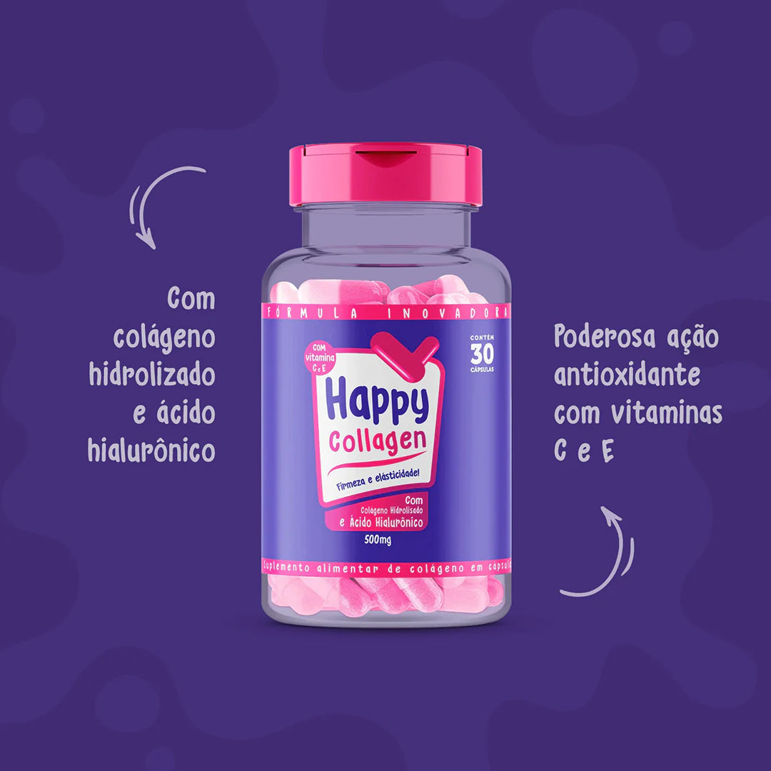Happy Colagem - Pote de Colágeno com Ácido Hialurônico
