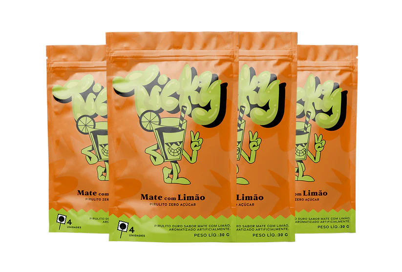 Pirulito Zero Açúcar - Sabor Mate com Limão