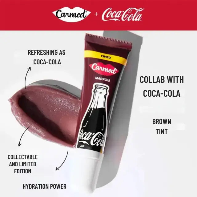 🥤🤎 Hidratante Labial Carmed Coca-Cola Marrom 10g