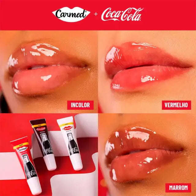 🥤❤️ Hidratante Labial Carmed Coca-Cola Vermelho 10g