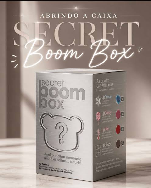 SECRET BOOM BOX GLOSS + BOMMIE + CHAVEIRO
